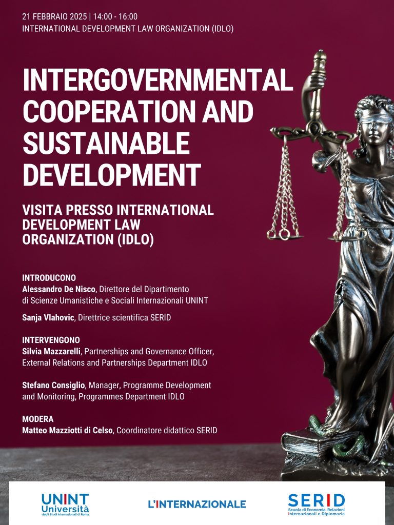 SERID: Intergovernmental Cooperation and Sustainable Development - Visita presso International Development law Organization (IDLO)