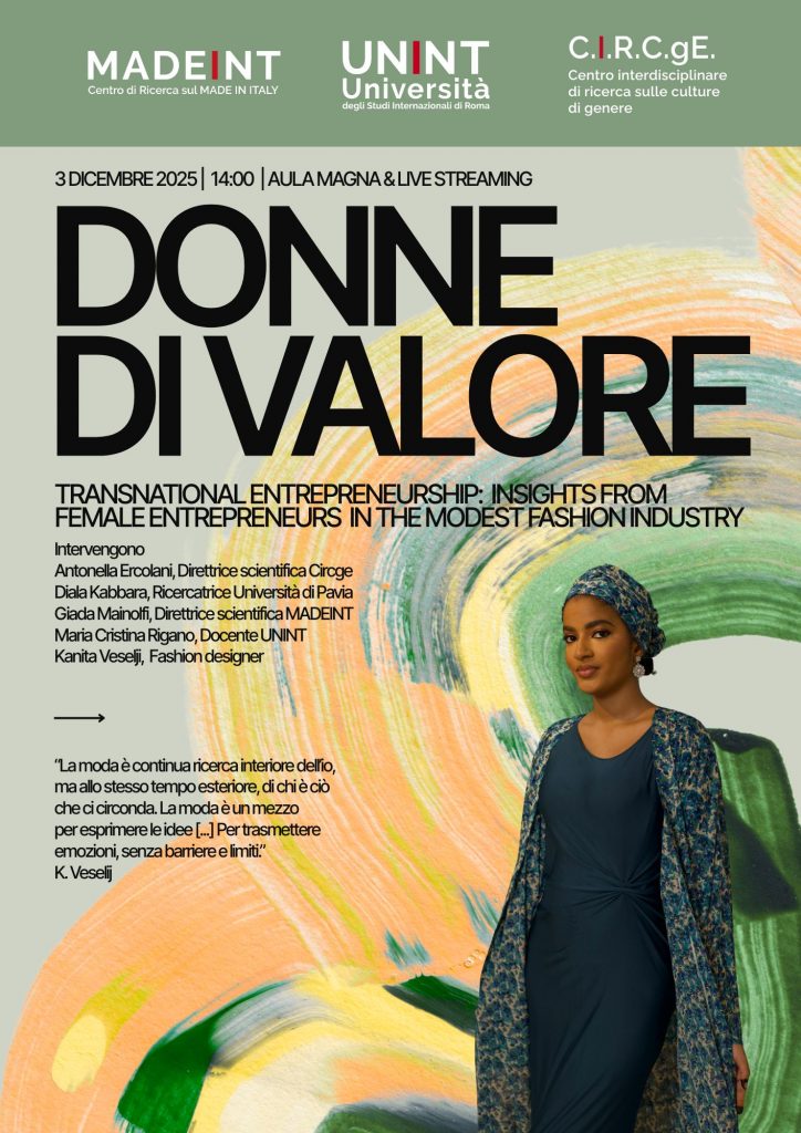 Ciclo Donne di valore 2025 - Transnational Entrepreneurship: Insights from female entrepreneurs in the Modest Fashion industry