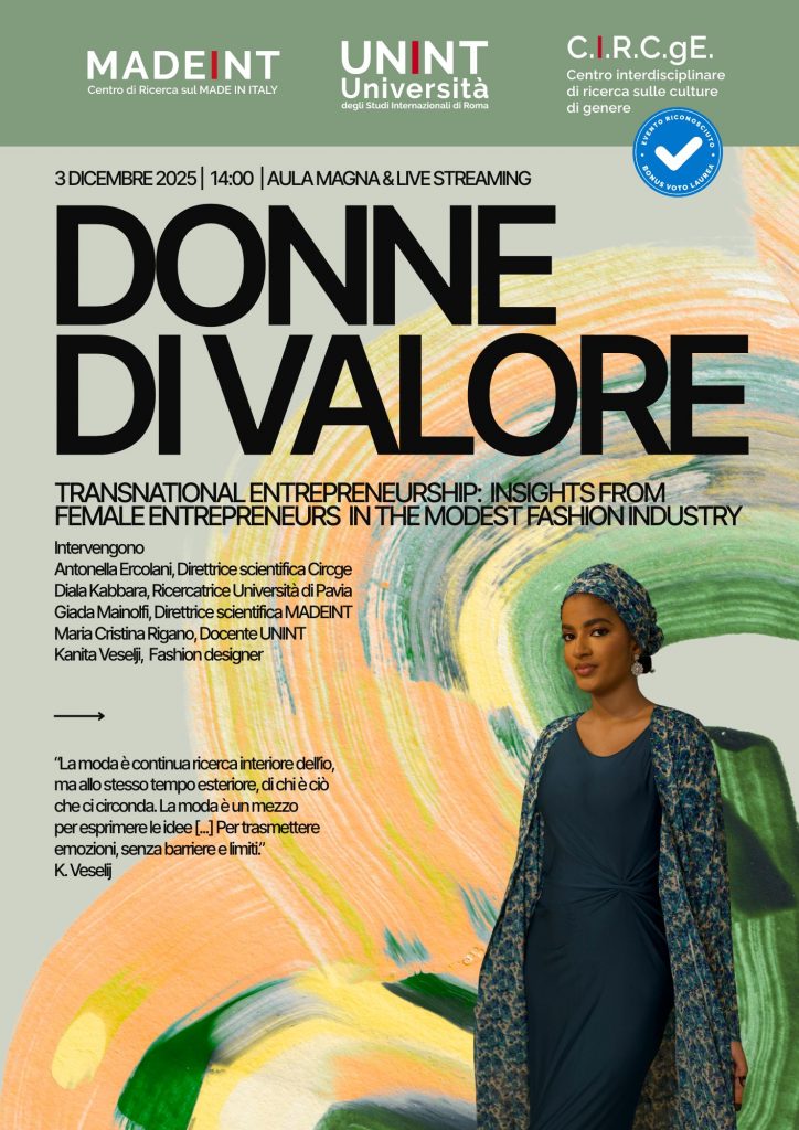 Ciclo Donne di valore 2025 - Transnational Entrepreneurship: Insights from female entrepreneurs in the Modest Fashion industry